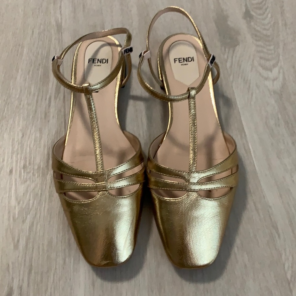 FENDI Gold Sandals